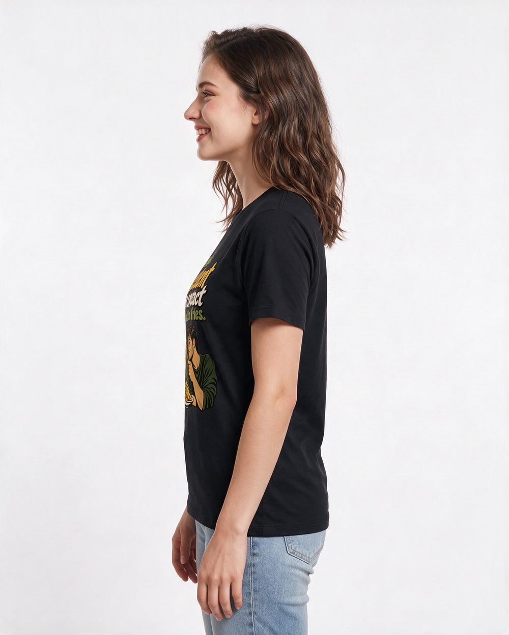 Couples Black T-Shirt for Women – Everyday Expression Graphic Tee product image 2
