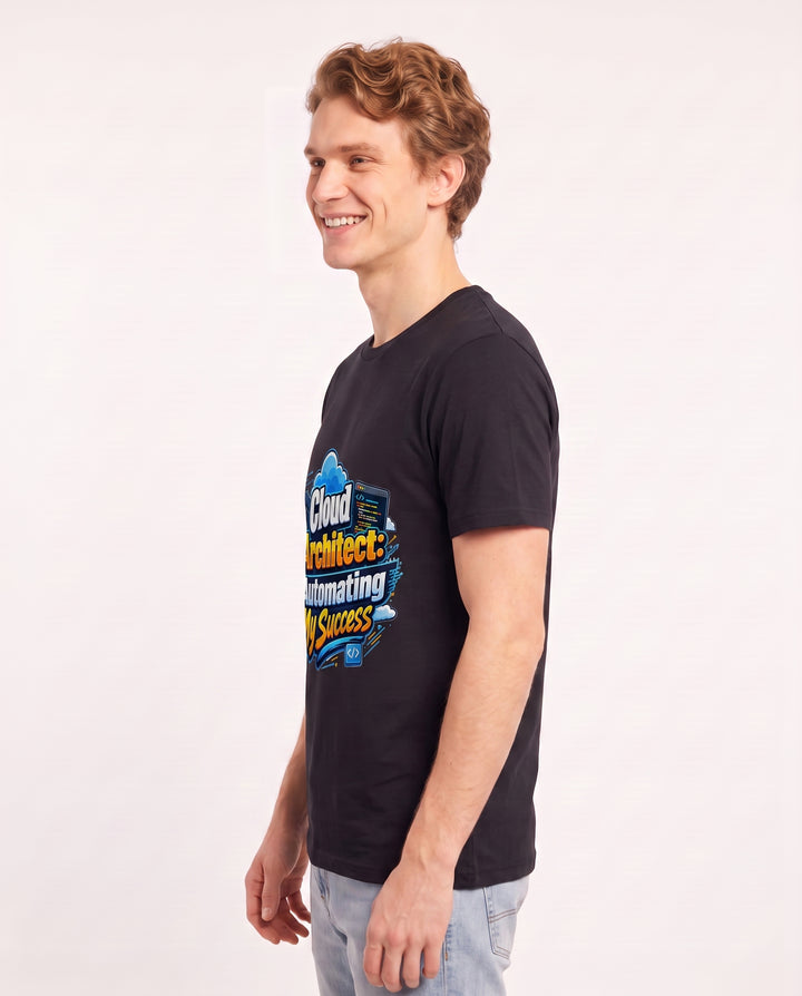 Cloud Architect: Automating My Success Men's Black T-Shirt product image 3