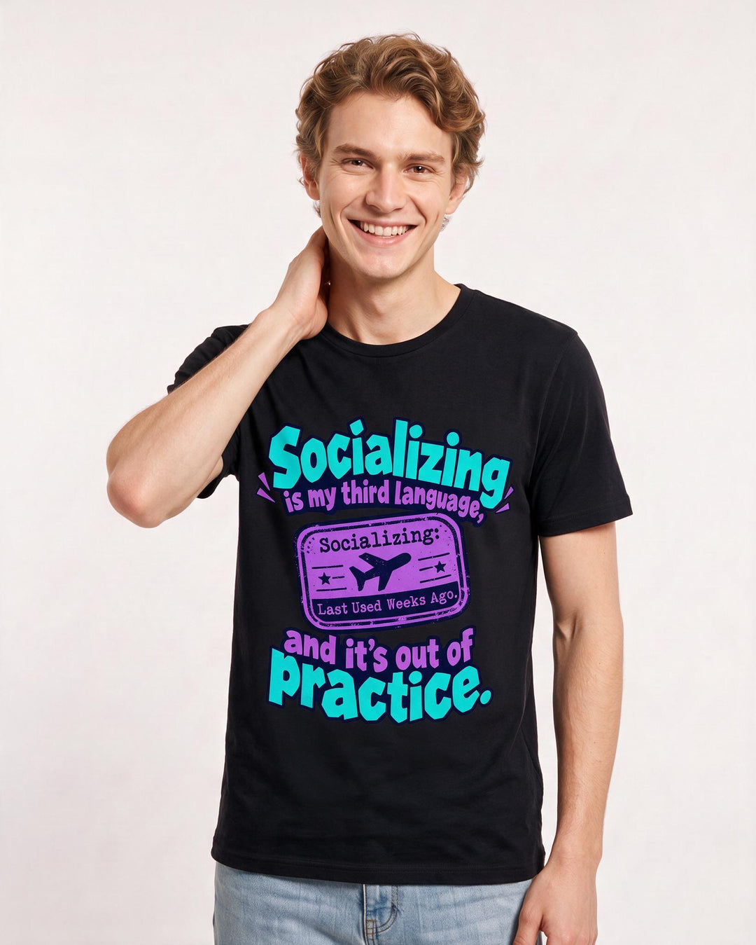 Neurodiversity Black T-Shirt for Men – Everyday Expression Graphic Tee product image 1