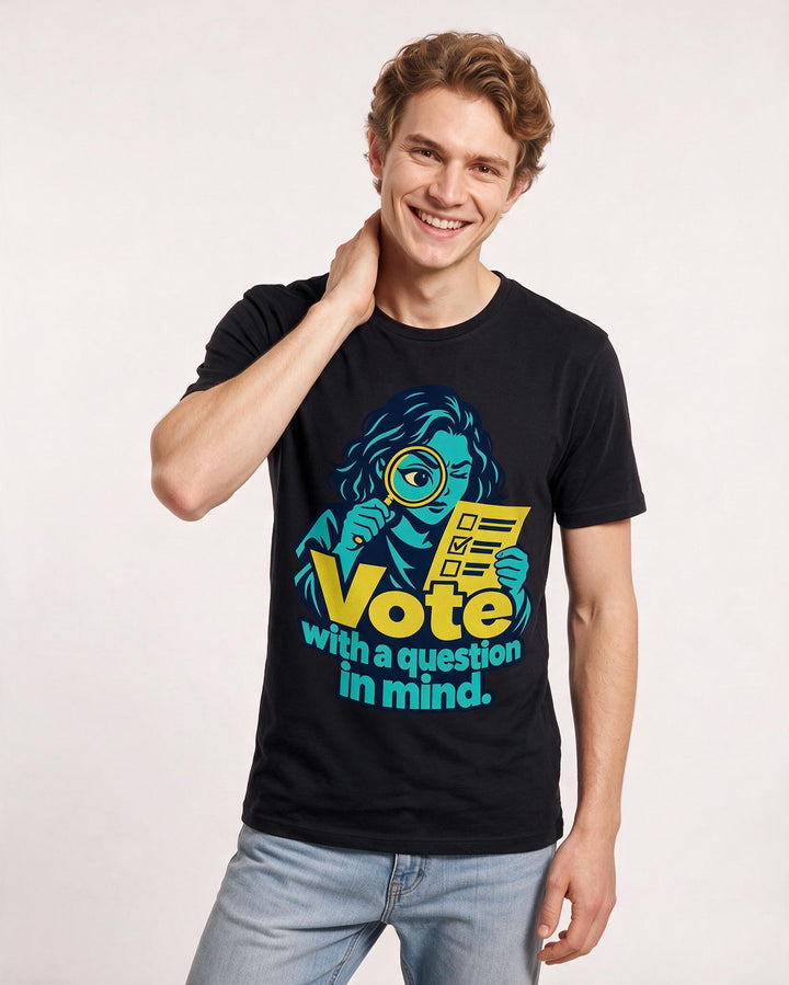 Political Statement Black T-Shirt for Men – Everyday Expression Graphic Tee product image 1