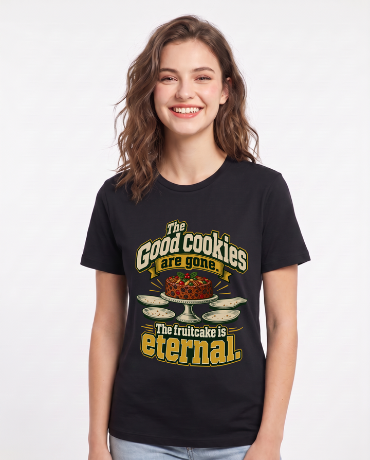 Christmas Black T-Shirt for Women – Holiday Theme Graphic Tee product image 3