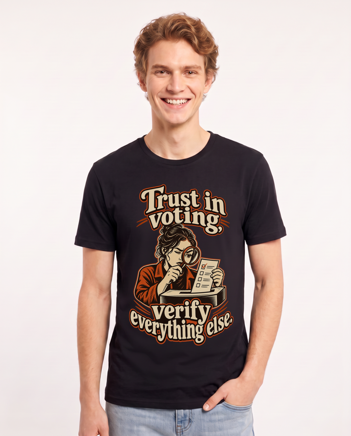 Political Statement Black T-Shirt for Men – Everyday Expression Graphic Tee product image 3