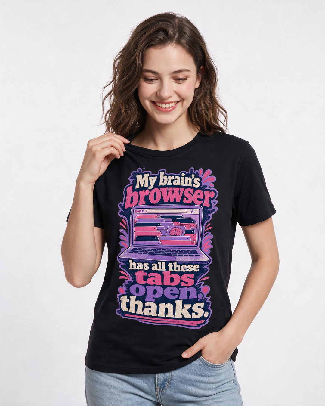 Neurodiversity Black T-Shirt for Women – Everyday Expression Graphic Tee product image 1