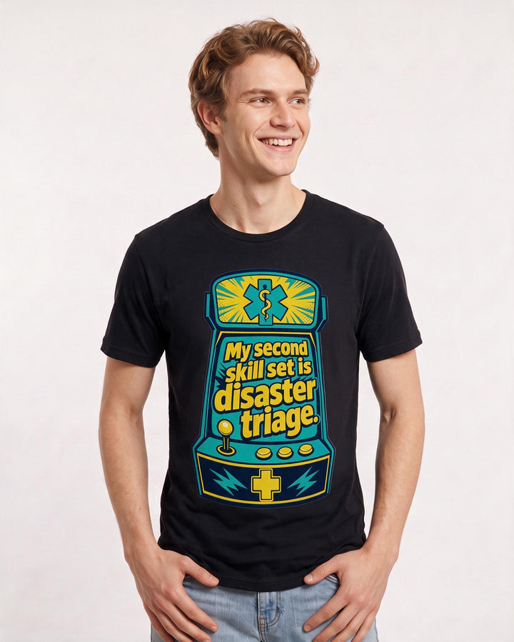 Nurse Gift Men's Black T-Shirt - My second skill set is disaster product image 3