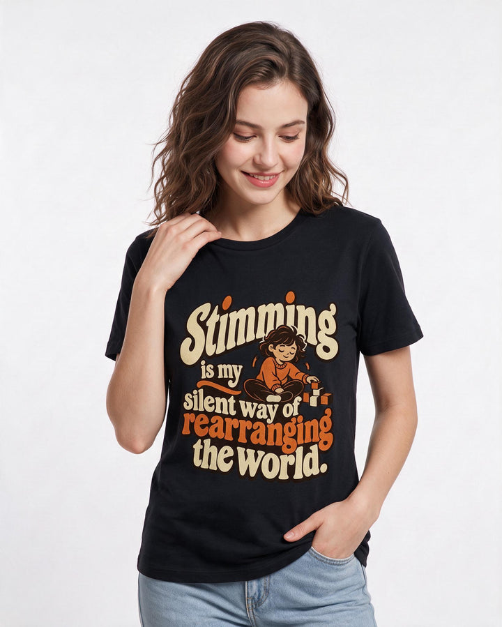 Neurodiversity Black T-Shirt for Women – Everyday Expression Graphic Tee product image 1