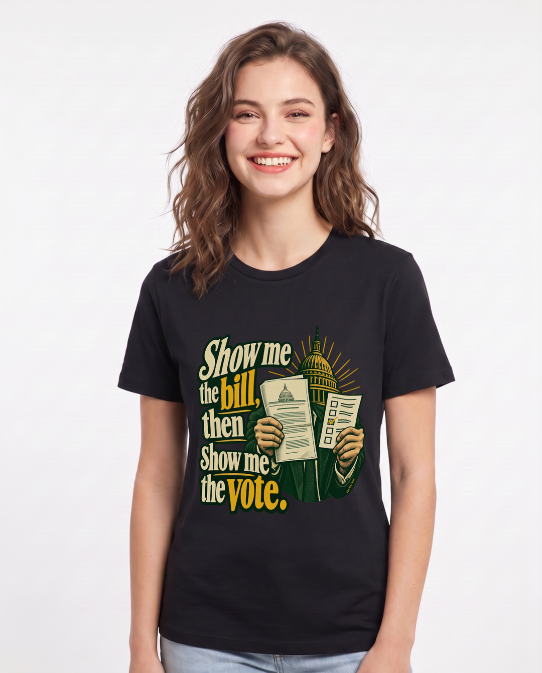 Political Statement Black T-Shirt for Women – Everyday Expression Graphic Tee product image 3