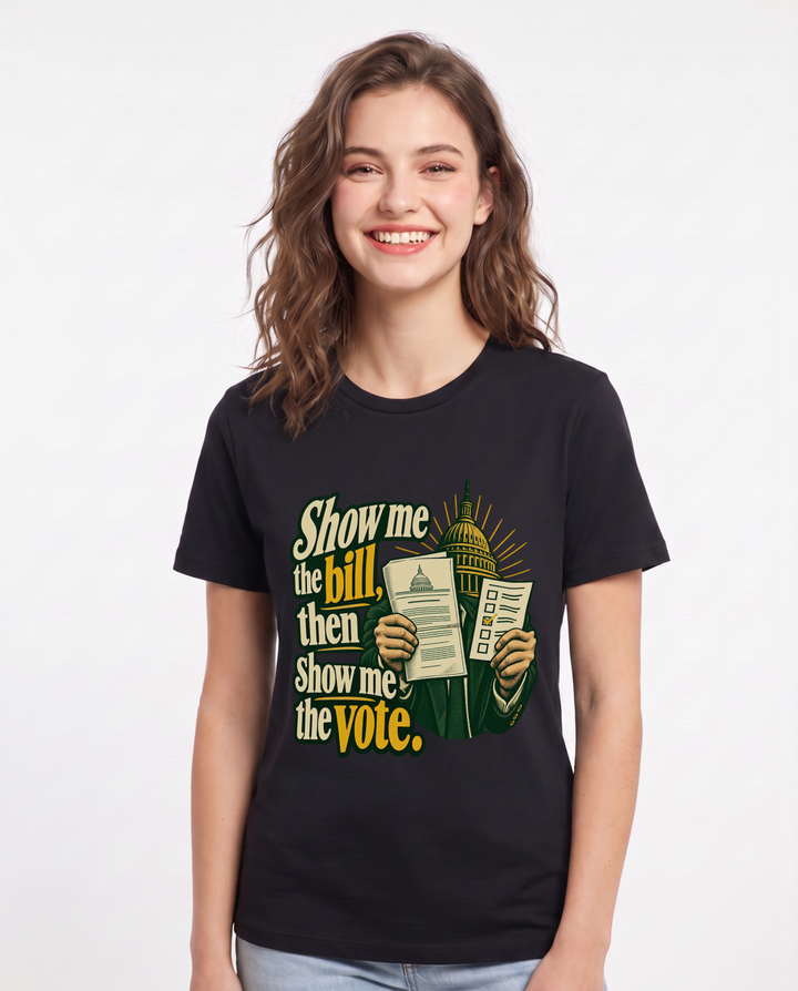 Political Statement Black T-Shirt for Women – Everyday Expression Graphic Tee product image 3