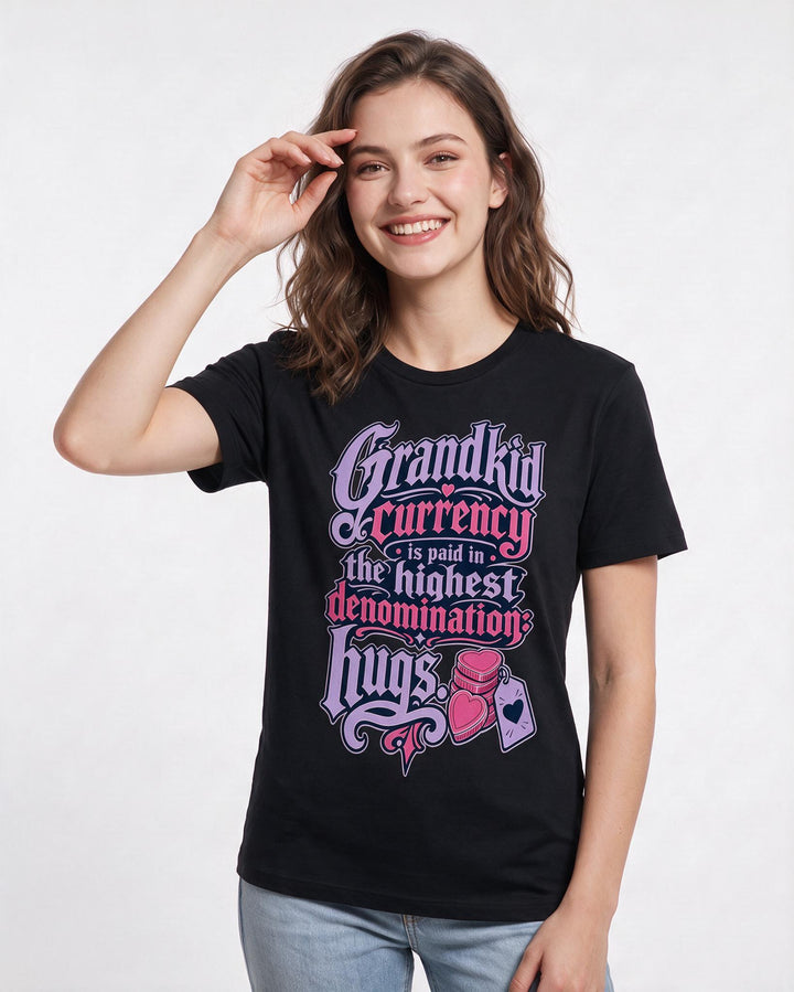 Grandparent Black T-Shirt for Women – Everyday Expression Graphic Tee product image 1