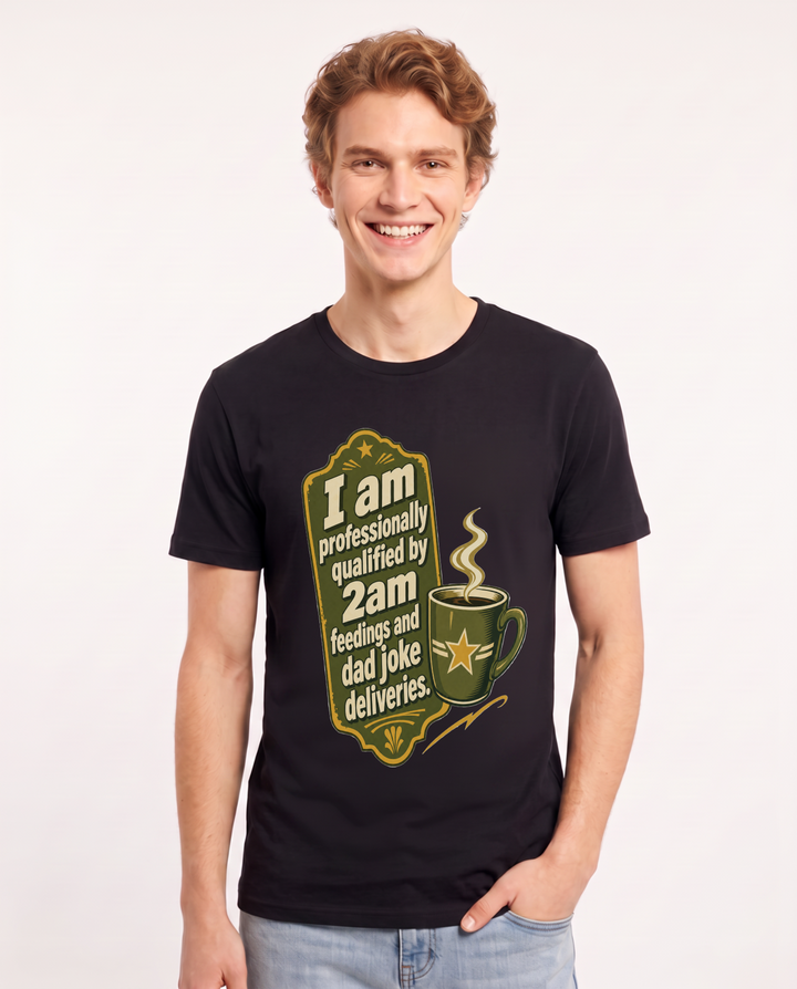 Graphic Men's Black T-Shirt - I am professionally qualified by 2am product image 1