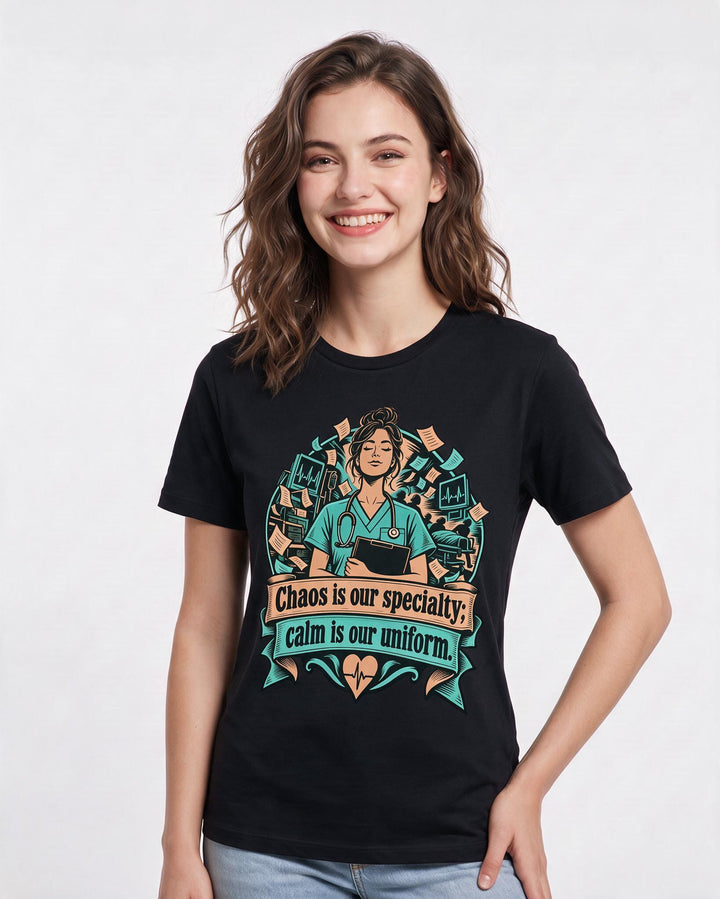 Nurse Black T-Shirt for Women – Nursing Life Graphic Tee product image 1