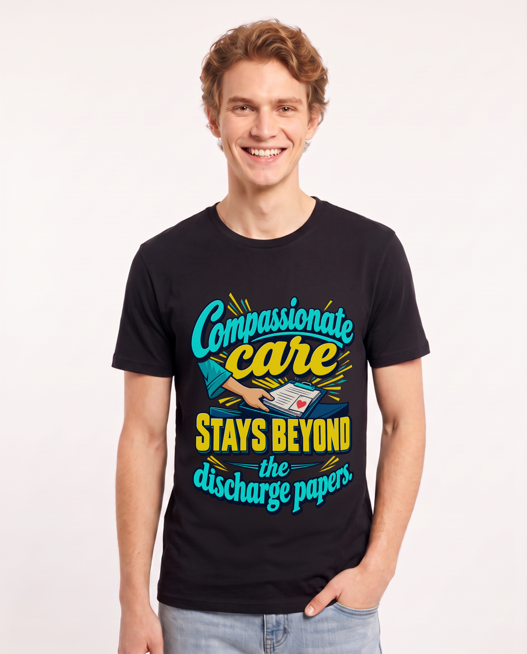 Nurse Black T-Shirt for Men – Nursing Life Graphic Tee product image 3