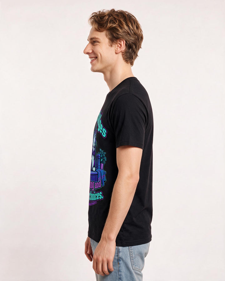 Cat Lover Black T-Shirt for Men – Everyday Expression Graphic Tee product image 2