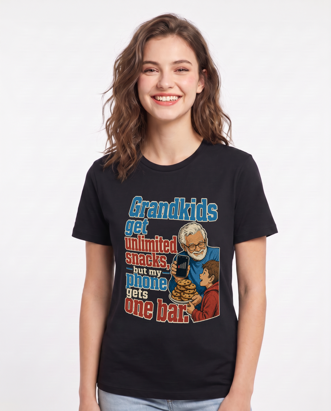 Grandparent Black T-Shirt for Women – Everyday Expression Graphic Tee product image 1