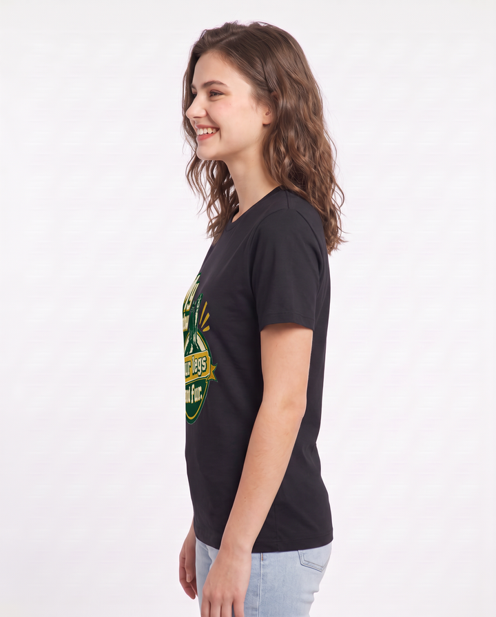 Graphic Women's Black T-Shirt - My shadow has four legs and fur. product image 2