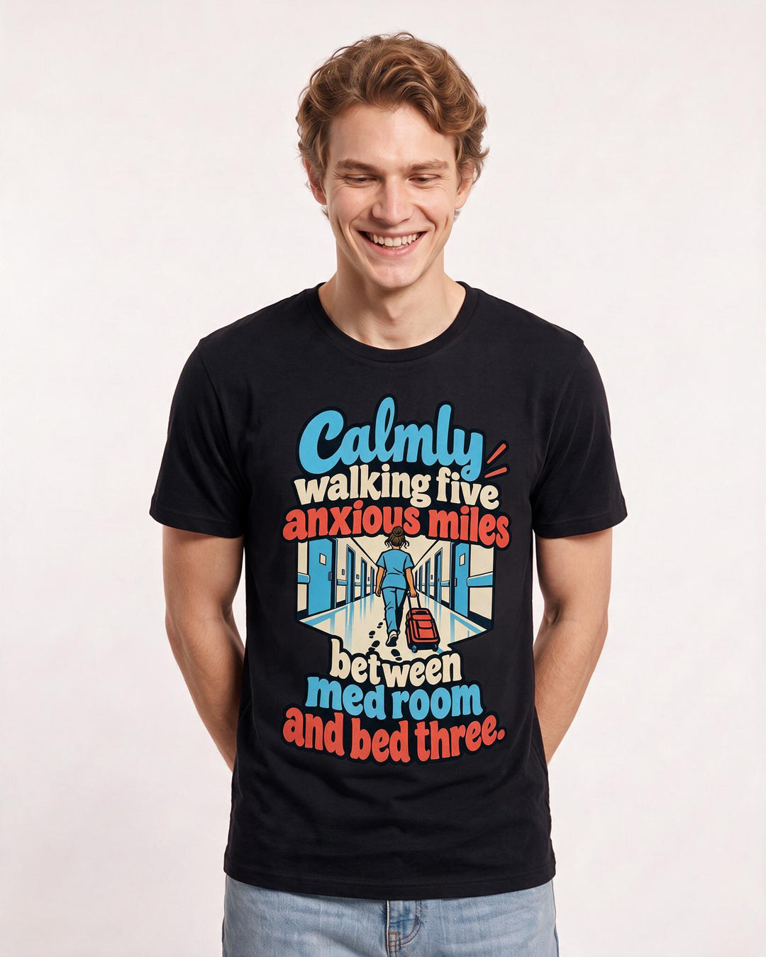 Nurse Black T-Shirt for Men – Nursing Life Graphic Tee product image 1
