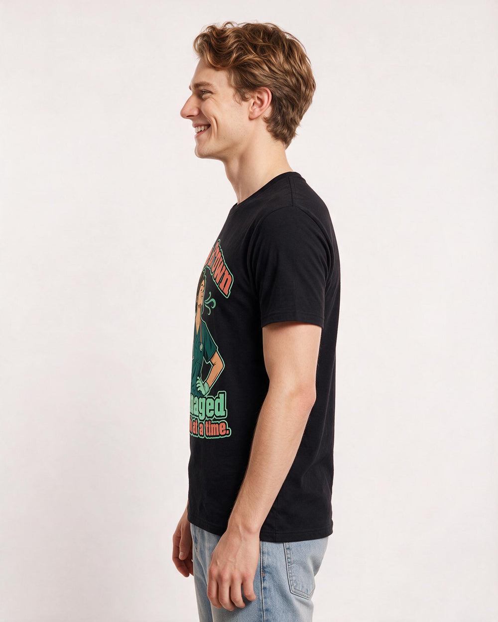 Nurse Black T-Shirt for Men – Nursing Life Graphic Tee product image 2