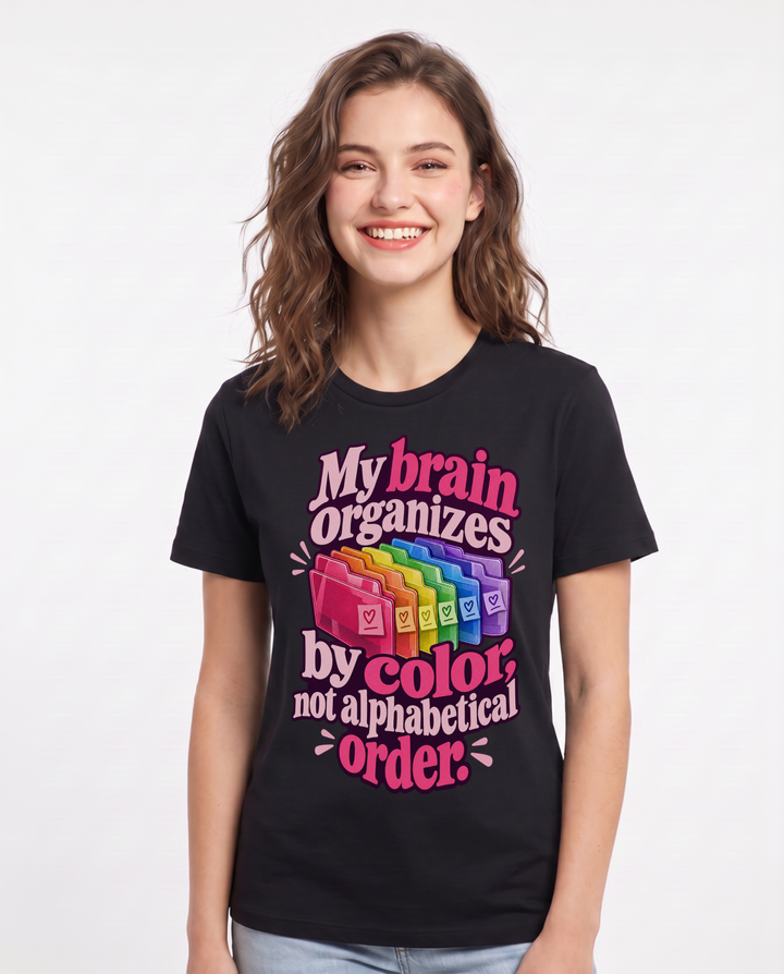 Neurodiversity Black T-Shirt for Women – Everyday Expression Graphic Tee product image 3
