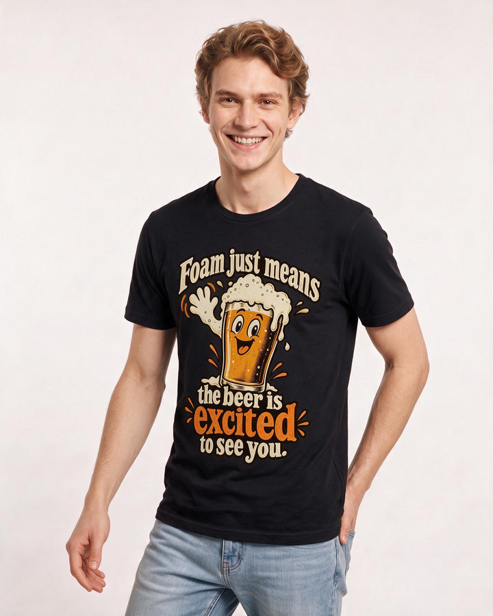 Beer Black T-Shirt for Men – Everyday Expression Graphic Tee product image 1