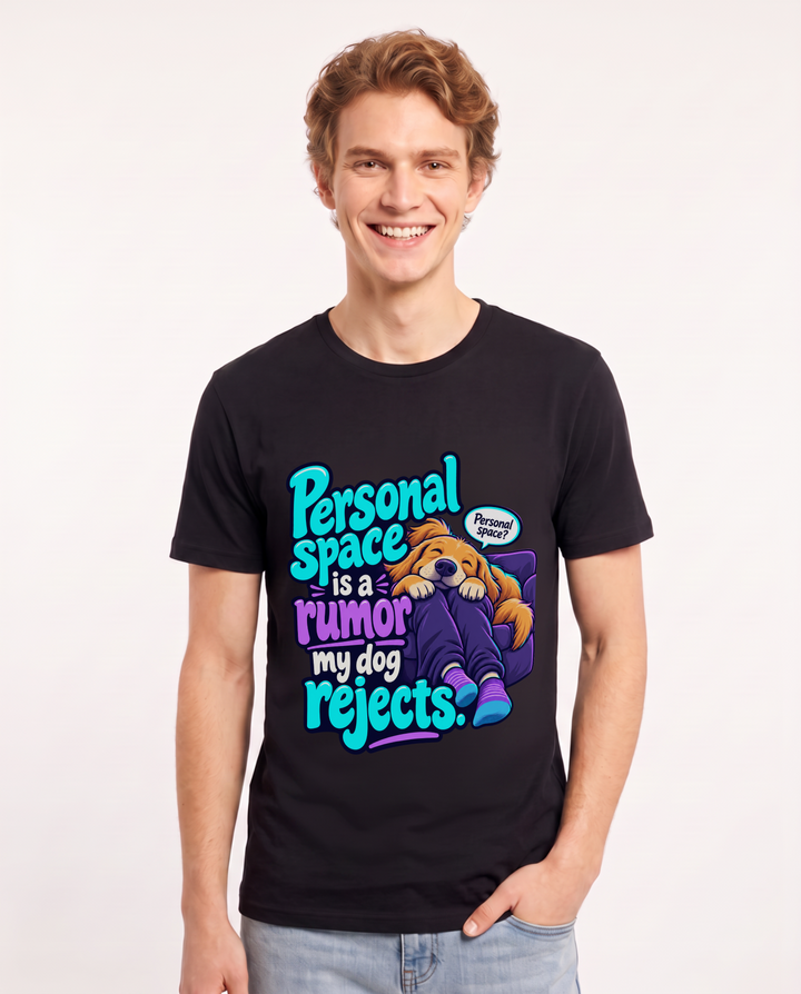 Dog Lover Black T-Shirt for Men – Everyday Expression Graphic Tee product image 3