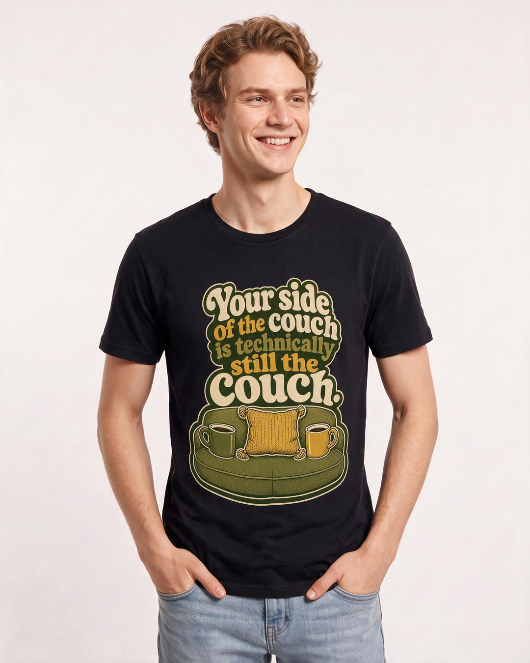 Couples Black T-Shirt for Men – Everyday Expression Graphic Tee product image 3