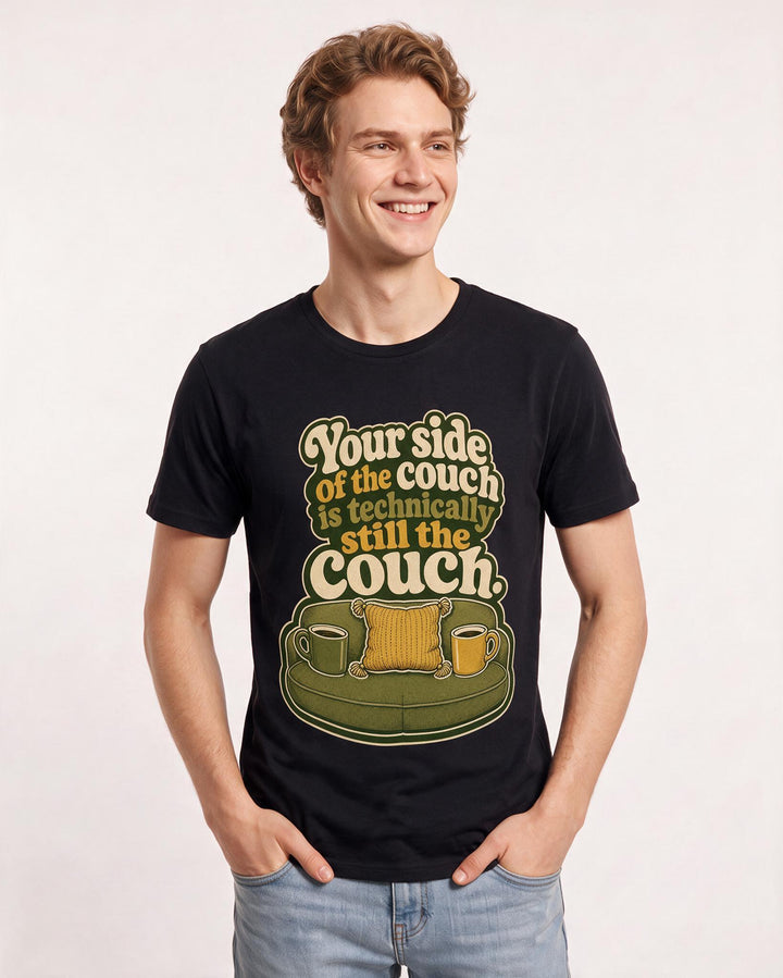 Couples Black T-Shirt for Men – Everyday Expression Graphic Tee product image 3