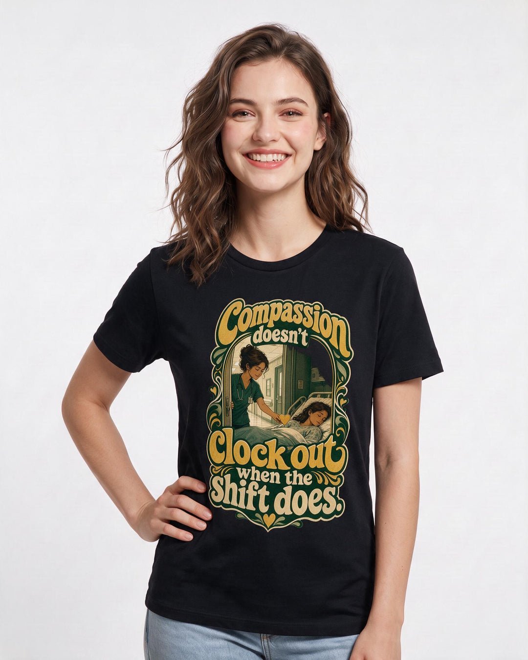 Nurse Black T-Shirt for Women – Nursing Life Graphic Tee product image 3