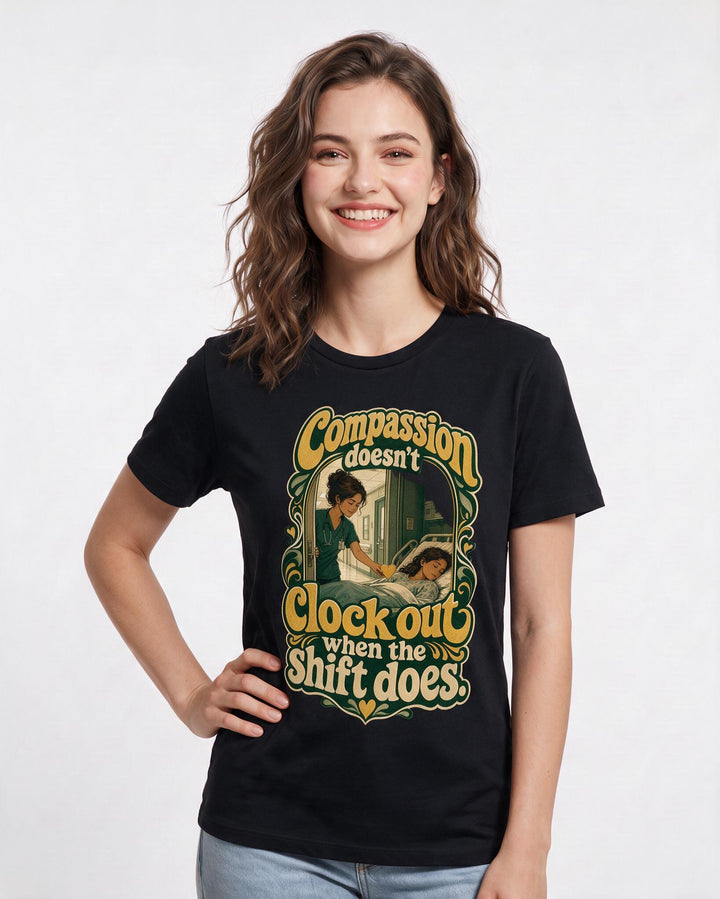 Nurse Black T-Shirt for Women – Nursing Life Graphic Tee product image 3