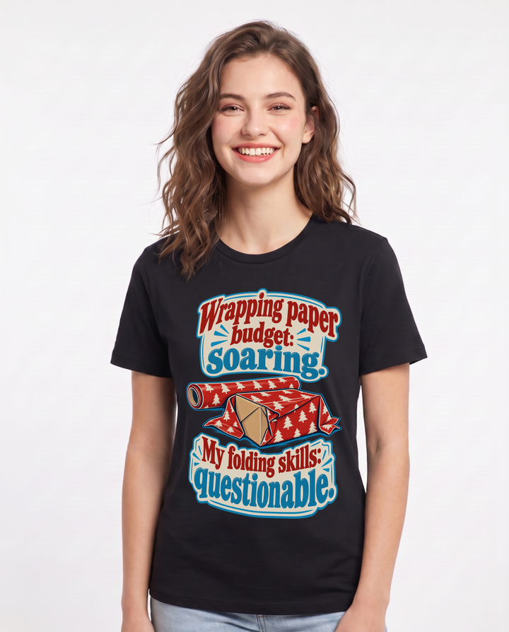 Christmas Black T-Shirt for Women – Holiday Theme Graphic Tee product image 3