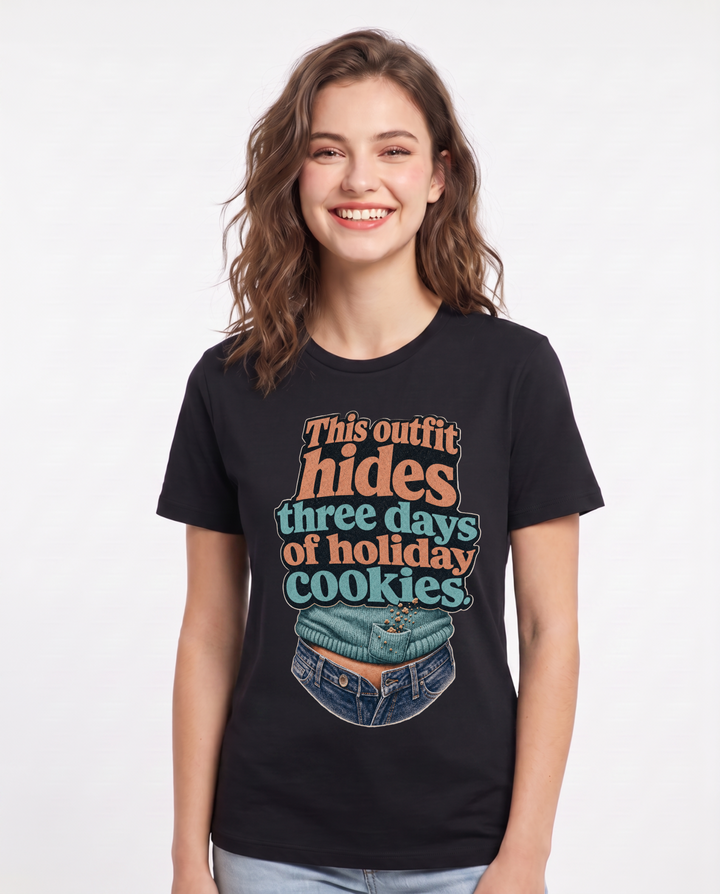 Christmas Black T-Shirt for Women – Holiday Theme Graphic Tee product image 1