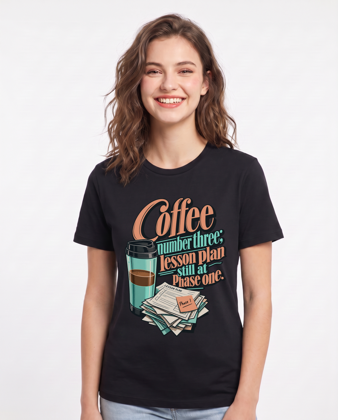 Teacher Black T-Shirt for Women – Everyday Expression Graphic Tee product image 3
