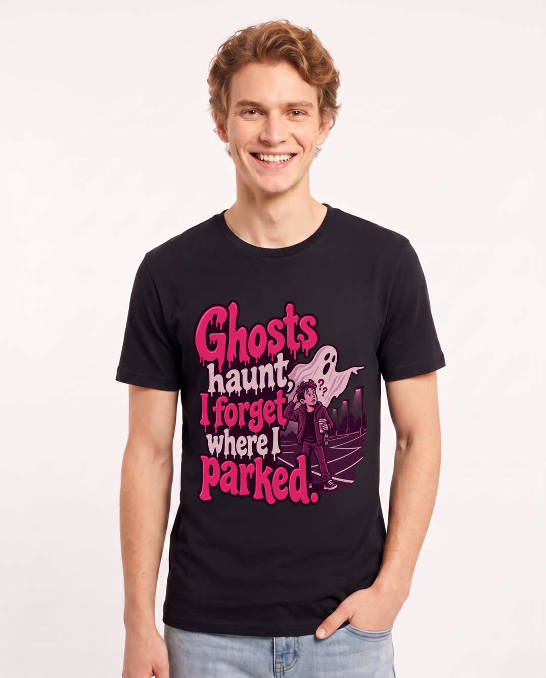 Halloween Black T-Shirt for Men – Halloween Theme Graphic Tee product image 3