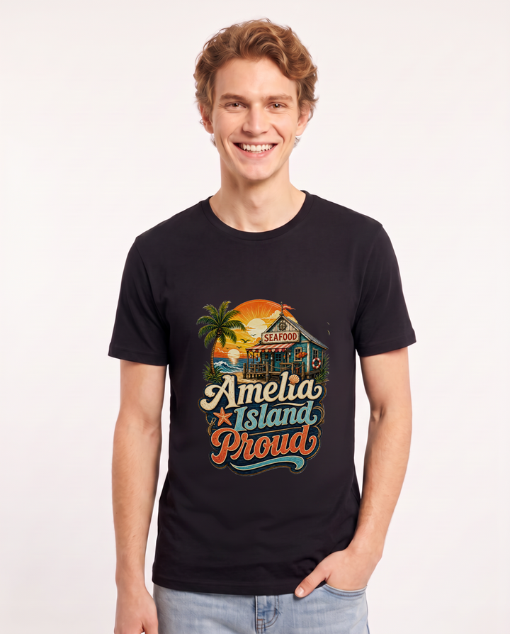 Amelia Island Proud Men's Black T-Shirt product image 2