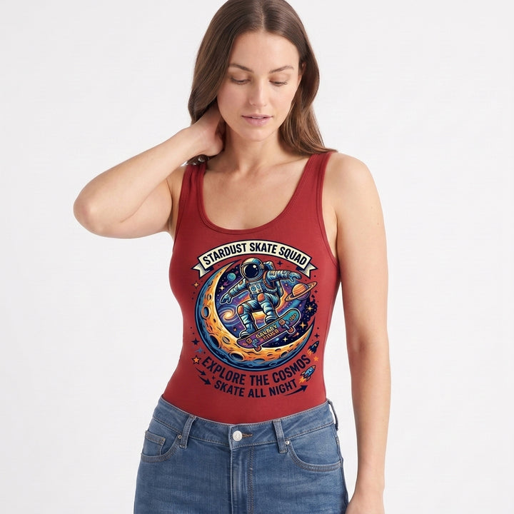 Round Neck Sleeveless Round-Neck Tank Bodysuit mockup 3