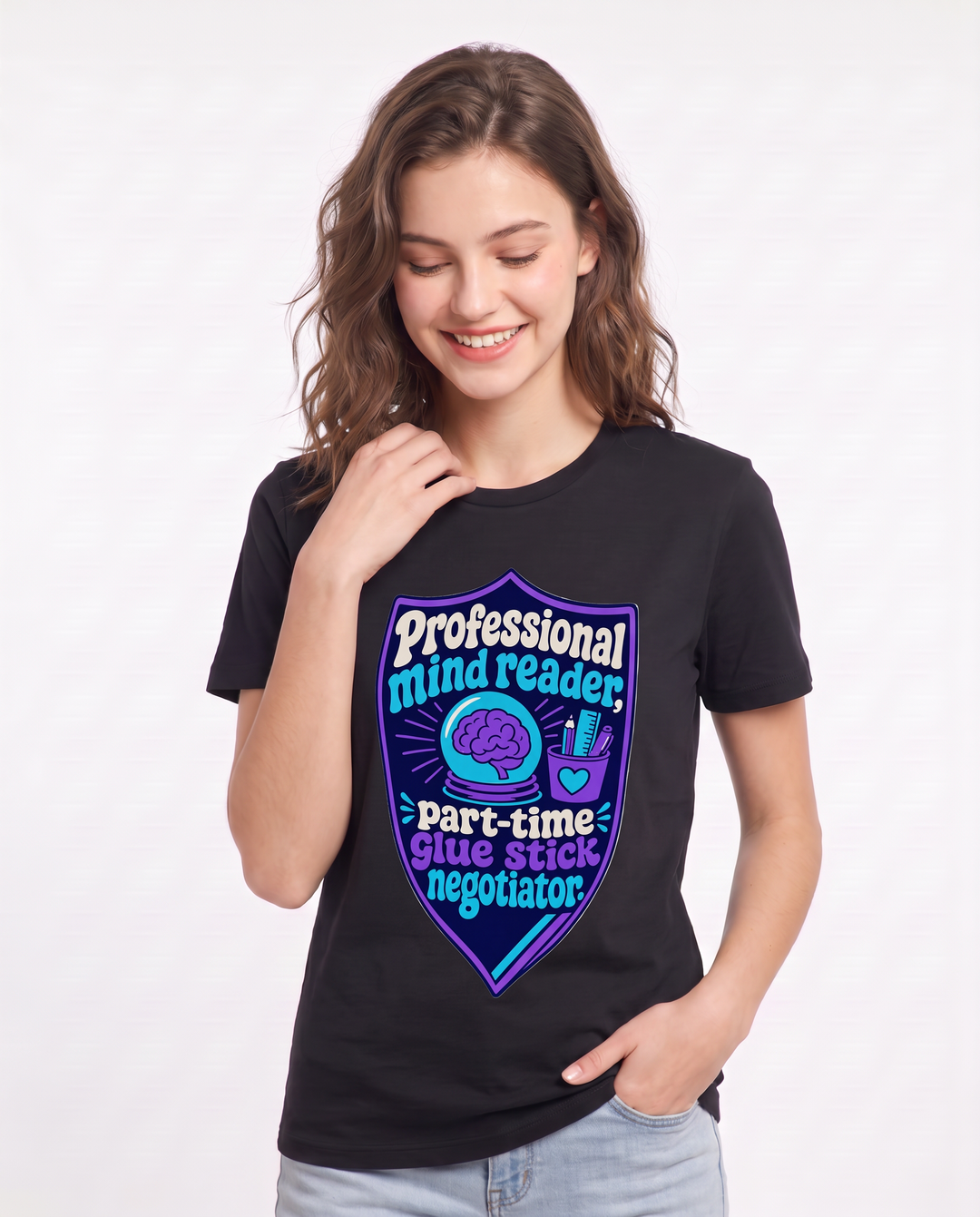 Teacher Gift Women's Black T-Shirt - Professional mind reader, product image 3