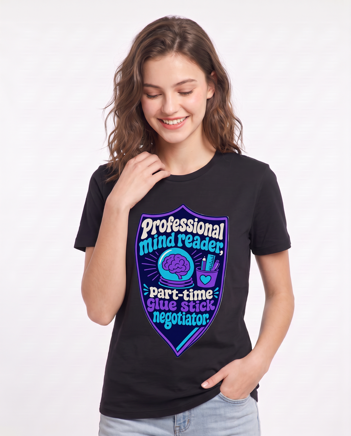 Teacher Gift Women's Black T-Shirt - Professional mind reader, product image 3