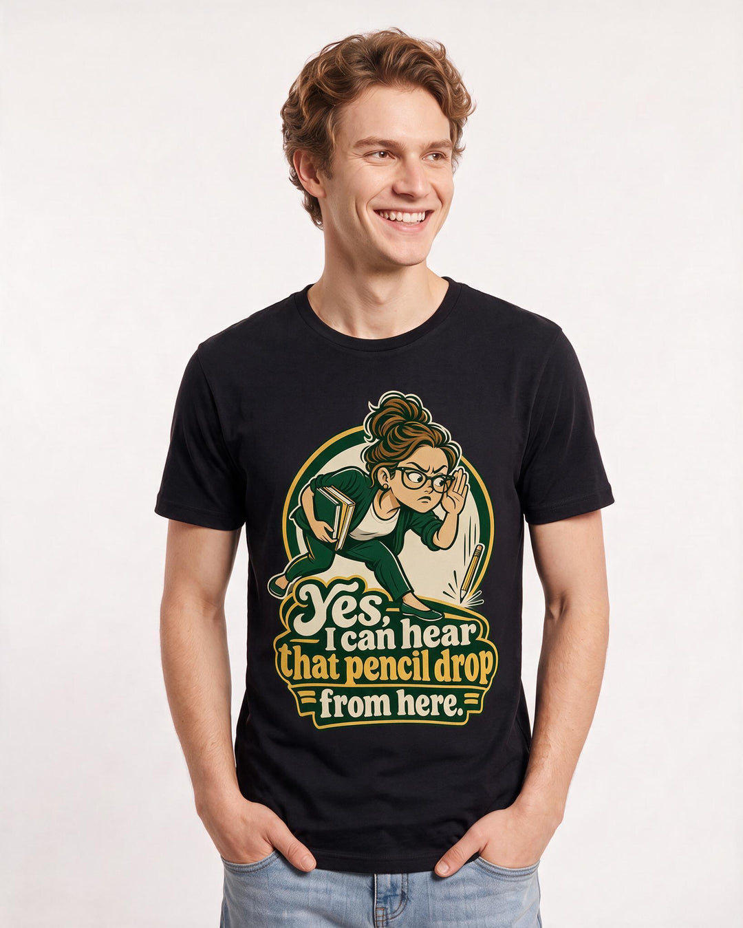 Teacher Black T-Shirt for Men – Everyday Expression Graphic Tee product image 1