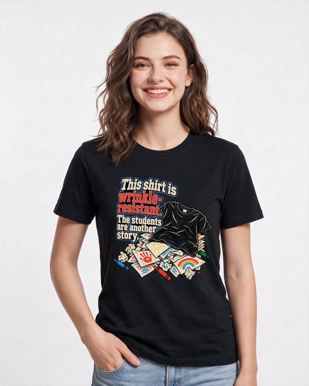 Teacher Black T-Shirt for Women – Everyday Expression Graphic Tee product image 1
