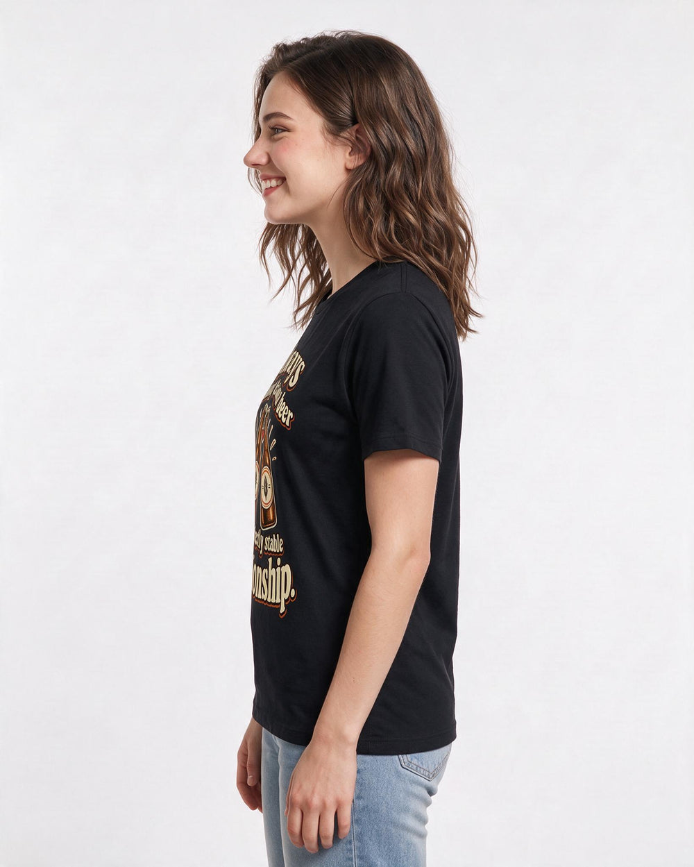 Beer Black T-Shirt for Women – Everyday Expression Graphic Tee product image 2