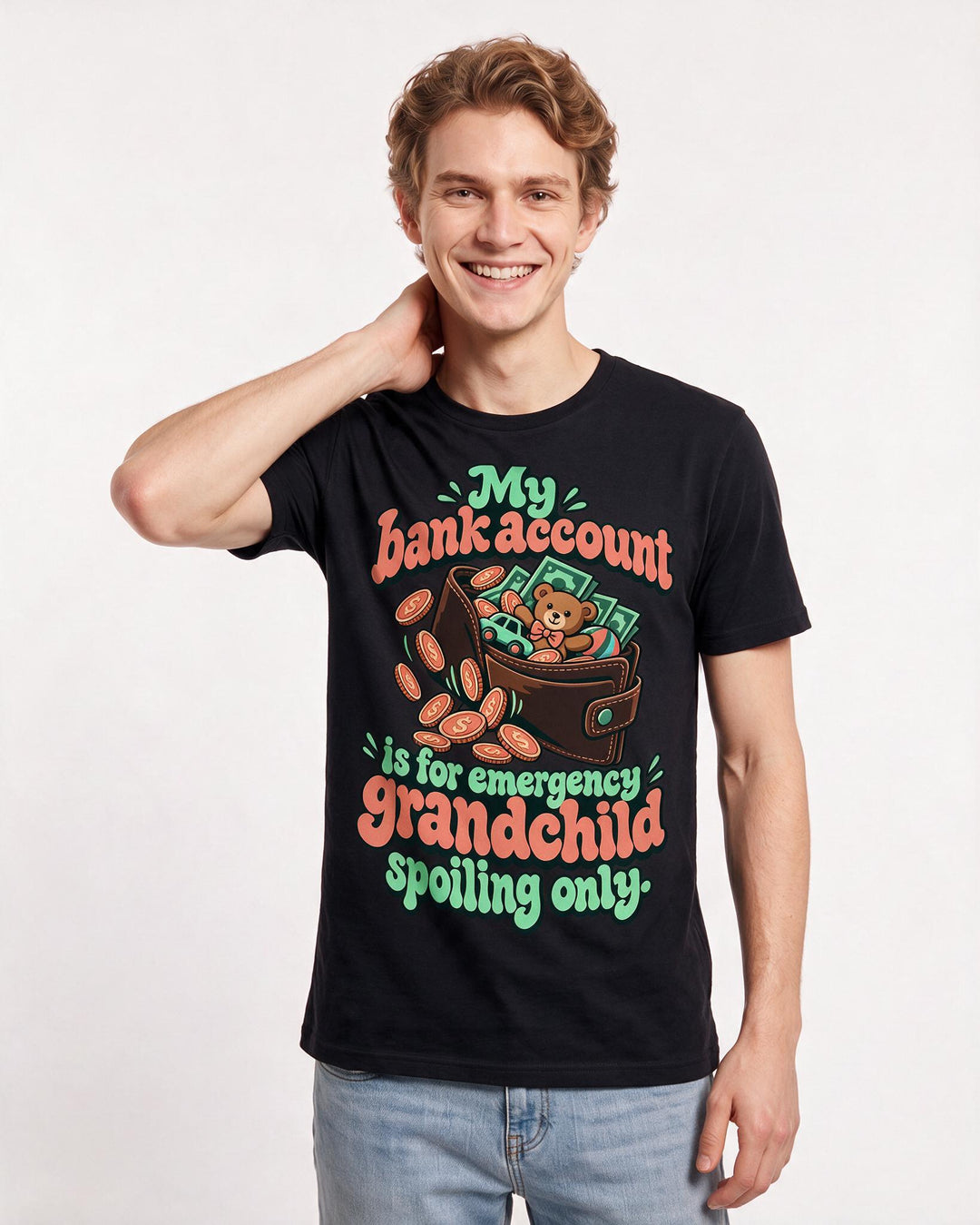 Grandparent Black T-Shirt for Men – Everyday Expression Graphic Tee product image 1