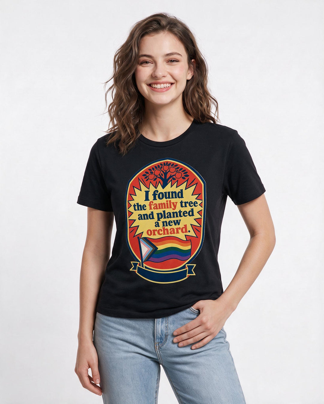 Graphic Women's Black T-Shirt - I found the family tree and planted a product image 3