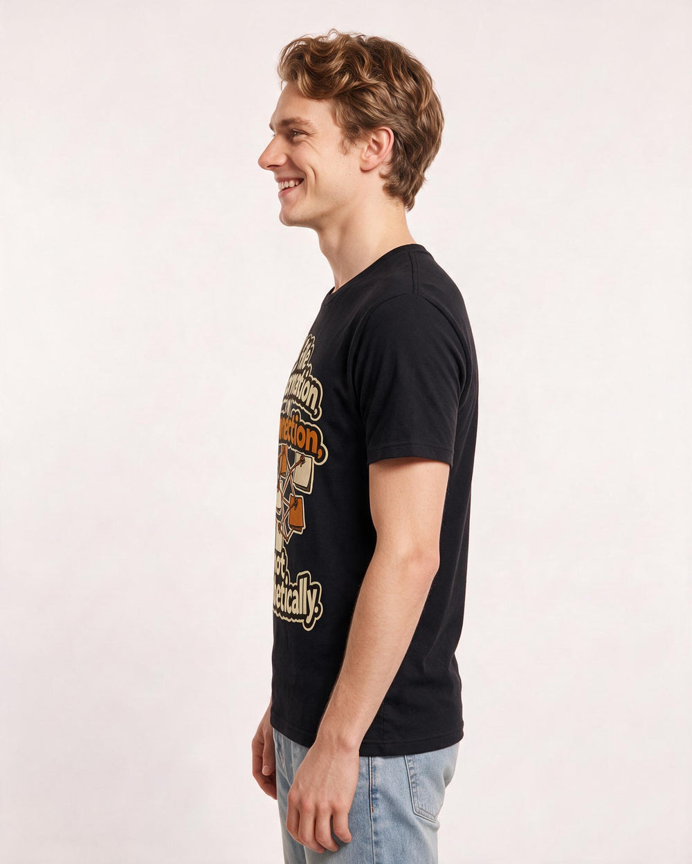 Neurodiversity Men's Black T-Shirt – I file information by connection, not alphabetically. product image 2