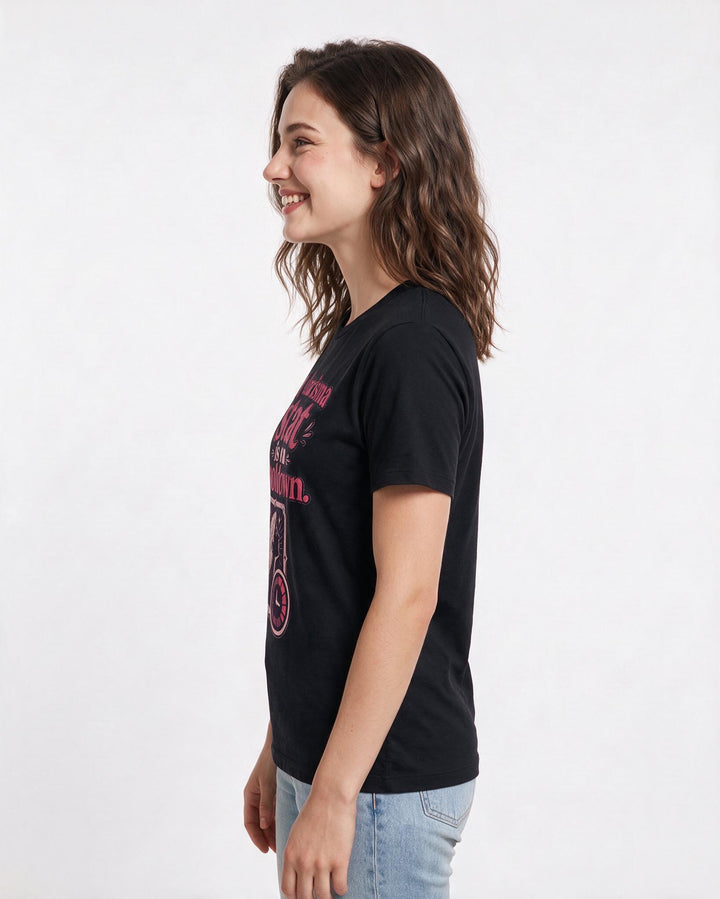 Gaming Women's Black T-Shirt – My charisma stat is on cooldown. product image 2