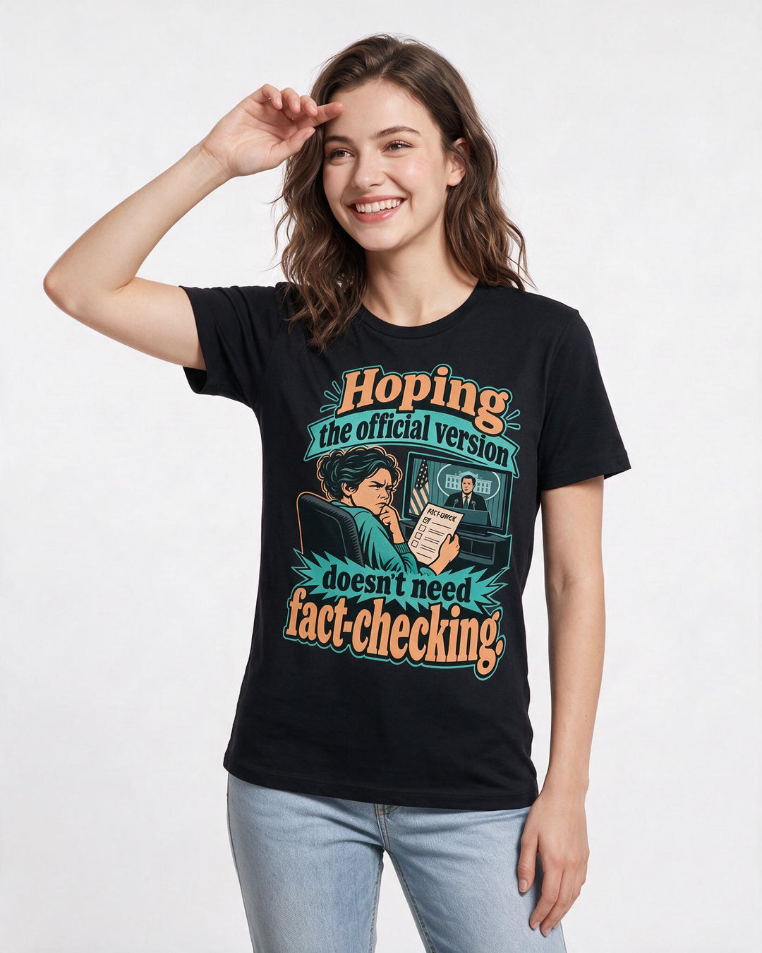 Political Statement Black T-Shirt for Women – Everyday Expression Graphic Tee product image 1