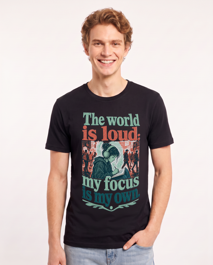 Neurodiversity Black T-Shirt for Men – Everyday Expression Graphic Tee product image 1