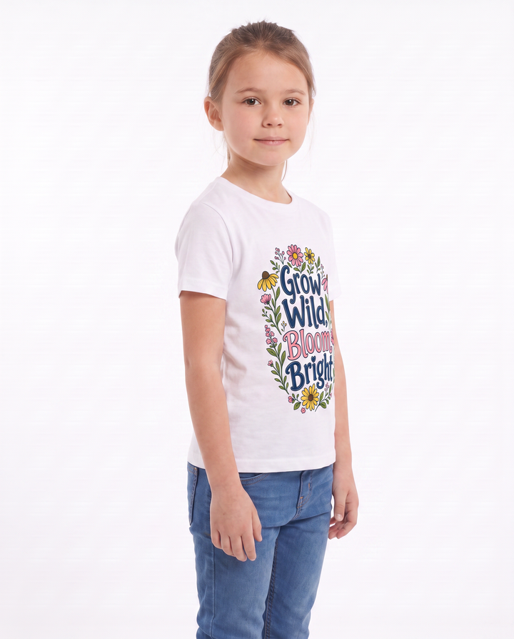 Grow Wild, Bloom Bright White T-Shirt mockup 2