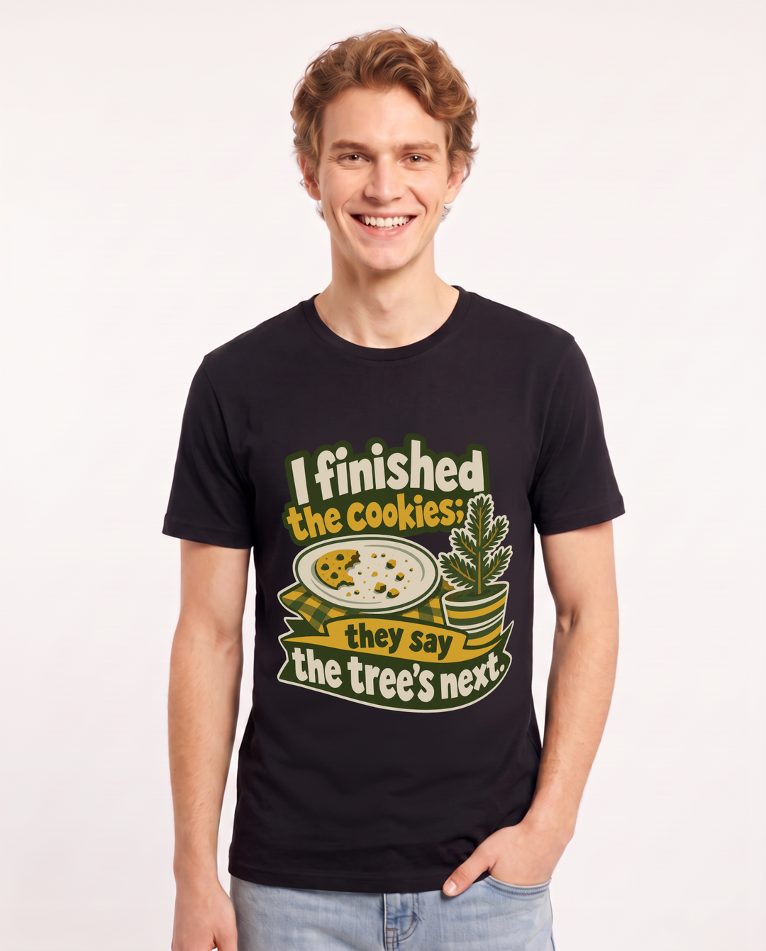 Christmas Black T-Shirt for Men – Holiday Theme Graphic Tee product image 3