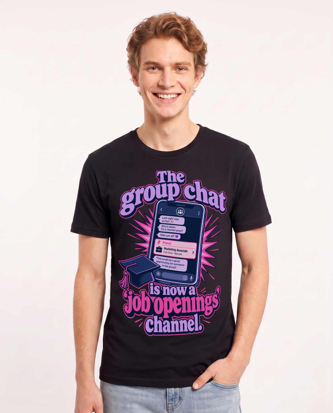 Graduation Black T-Shirt for Men – Everyday Expression Graphic Tee product image 3