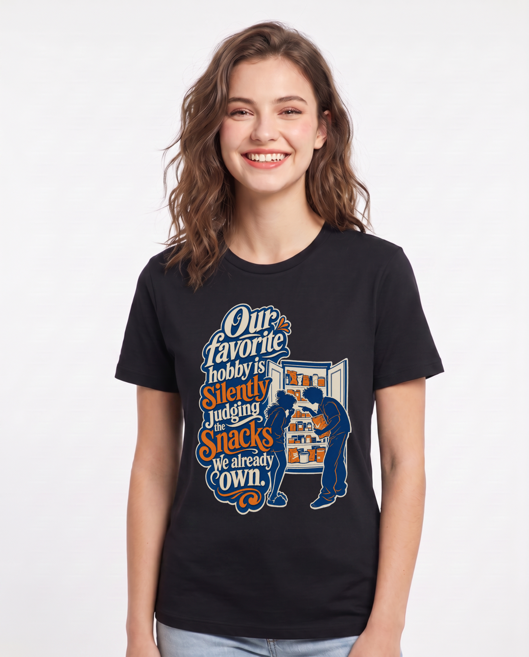 Couples Black T-Shirt for Women – Everyday Expression Graphic Tee product image 1