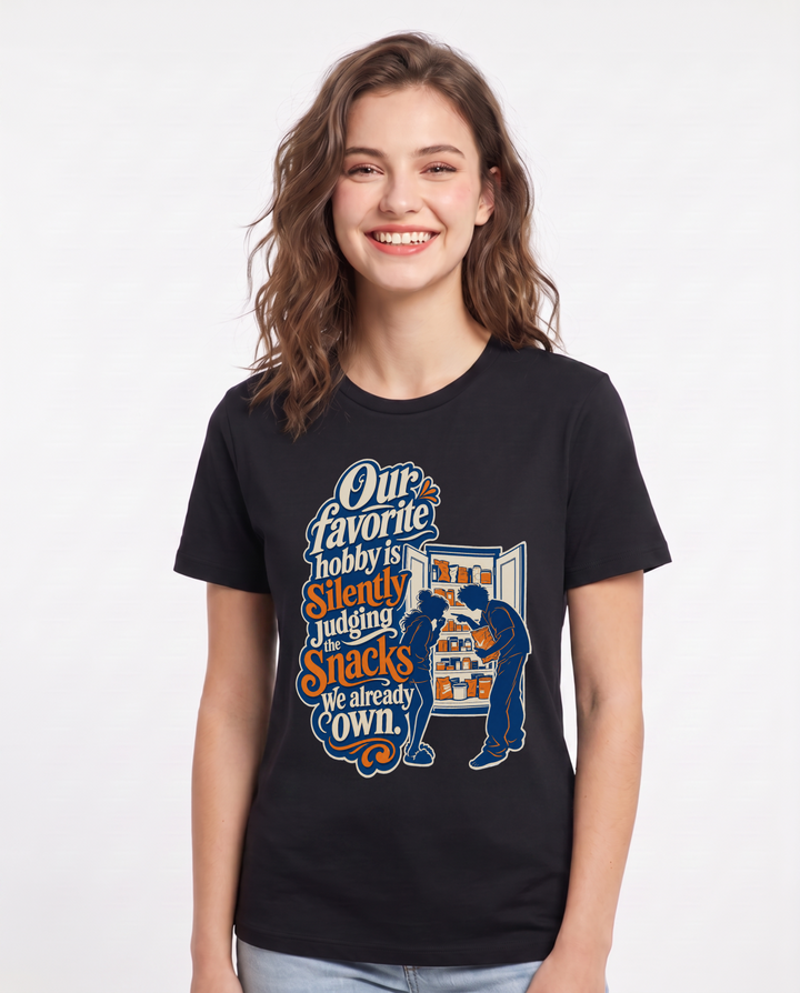 Couples Black T-Shirt for Women – Everyday Expression Graphic Tee product image 1