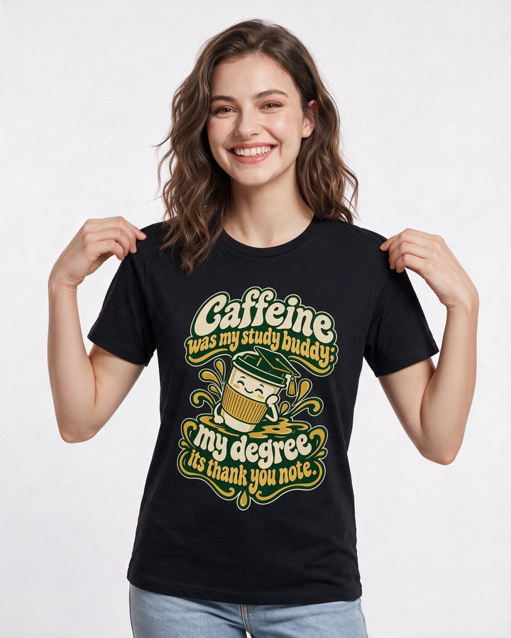 Graduation Black T-Shirt for Women – Everyday Expression Graphic Tee product image 1